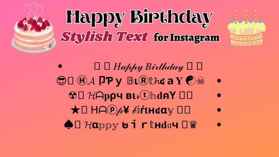 Happy Birthday Font Style for Instagram
