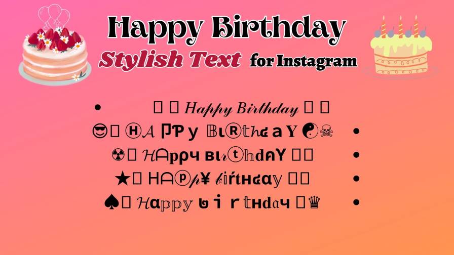 300+ Happy Birthday Stylish Text Copy Paste 2023 2 Happy Birthday Font Style for Instagram