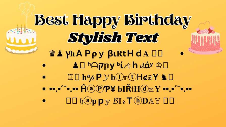 Happy Birthday Stylish Text Copy Paste